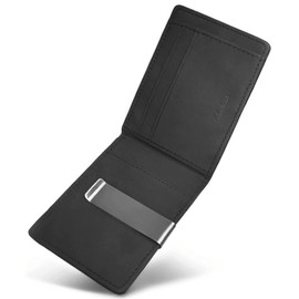 Ssadassa Money Clip for Men, Adult Men, Compact, Perfect for Japanese Yen Bills, Popular, Bi-fold Card Holder (IC Card Pocket, Hidden Pocket), Black