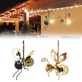 Hanging Solar Bee Light, 2pcs Solar Lanterns for Outside, 2025 New Waterproof LED Bugs Lantern Decoration for Patio Yard Pathway Backyard Balcony Porch