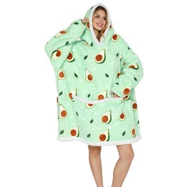 Shamdon Home Collection Women's Hoodie Blanket, Cuddly Jumper with Oversized Hood - Cuddly Fleece Wearable Blanket with Sleeves, Giant Lounger Pocket - Cuddly Blanket to Put on for Sofa Cinema