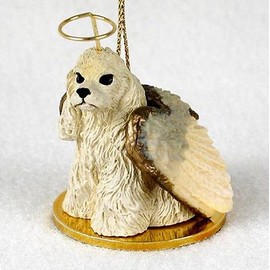 Simply Silver -COCKER SPANIEL (BLONDE) ANGEL DOG CHRISTMAS ORNAMENT HOLIDAY Figurine Statue