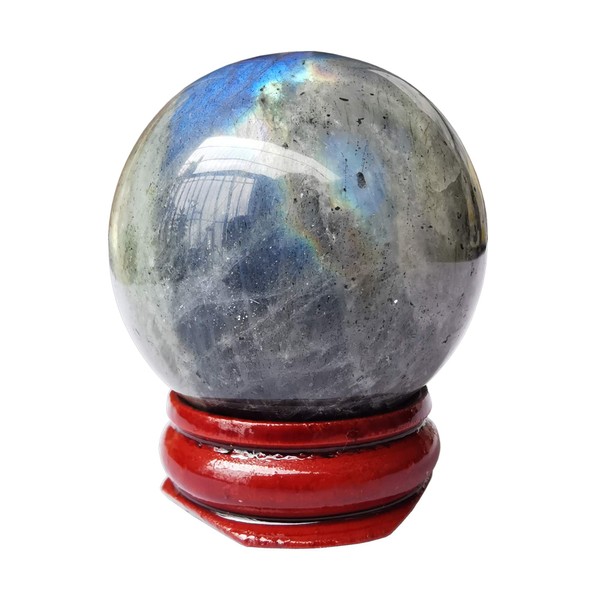 Bacatgem 40mm Moonstone Healing Crystal Divination Sphere Sculpture Figurine Gemstone