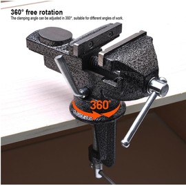 WiseLifeTech Bench Vise Heavy Duty 2 inch Table Clamp On Vise, Bench-Table Vice Clamp with 2-inch Jaw Width and 2.4-inch Jaw Opening, Woodworking Workbench Vise with Bolts & Nuts