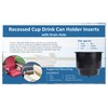 Black Recessed Drop-in Plastic Jumbo Cup Drink Can Holder with