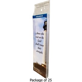 Christian Bookmark with Bible Verse, Pack of 25, Assurance Themed, Those Who Wait on the Lord Shall Renew Their Strength, Isaiah 40:30-31