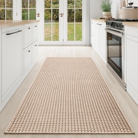 YDKGL 3x5 Washable Area Rug for Bedroom Living Room, Kitchen Entryway Laundry Area Rugs Boho Rugs in Dining Room Indoor Cotton Braided Carpet Dirt Resistant & Non Slip Rubber Backing Brown