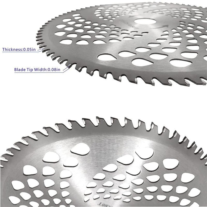 FJCSWJ 2 Pack 10" x80T Carbide Tip Brush Cutter Blades