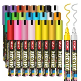 SFAIH 24 Colors Double Tip Acrylic Paint Pens Markers