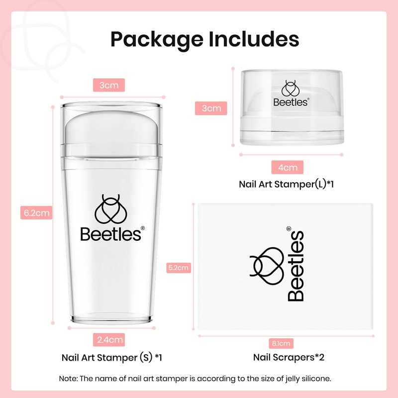 beetles Gel Polish Beetles Nail Stamp, 4Pcs French Tip Tool