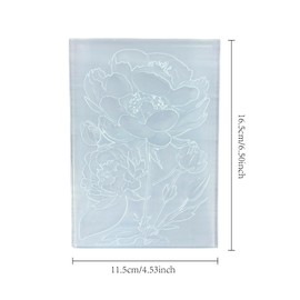 DIYology 3D Peony Flowers Embossing Folders for Card Making, 3 d Flowers Texture Embossing Folder Template for DIY Paper Crafting Scrapbooking Polymer Clay Decoration