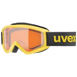 uvex Speedy Pro - Ski Goggles for Children - Contrast Enhancing - Enlarged, Anti-Fog Field of View - Yellow-Black/Laser Gold - One Size