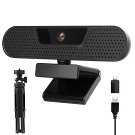 1080P 60FPS Webcam, VIZOLINK FHD computer video camera with 4 Noise-canceling Microphone, Privacy Cover and Tripod for PC/Mac, Work with Live Streaming, Gaming, Video Calls, ZOOM, Skype, OBS, Facetime