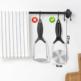 Potato Masher, PUWOWYE Potato Ricer, Stainless Steel, Hand Masher with Rubber Handle, Potato Masher for Dishwasher-Safe, Mashed Potatoes, Vegetables, Fruits