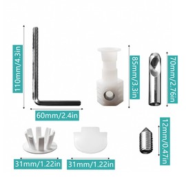 1 Pair Toilet Fixing Kit Universal Back to Wall Toilet Fixing Bolts Kits for Wall Hung Toilet, Toilet Lid Screws Top Fixing Hinges Bathroom Repair Fixings Bracket and Screws for Floor Bathroom Toilet