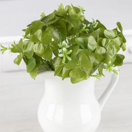 Factory Direct Craft Artificial Shamrock Silk Flower Bush - Pack of 2 Fake Clover Plants for St Patricks Day, Irish Themes and Saint Paddy's Displays (Size: 9" H)