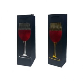 Stylish Wine Gift Bag Paper Carrier for Housewarming & Thank You Gifts Wine Packaging 10.2 Wood Pattern Barrel Wine Bag Single 5ea