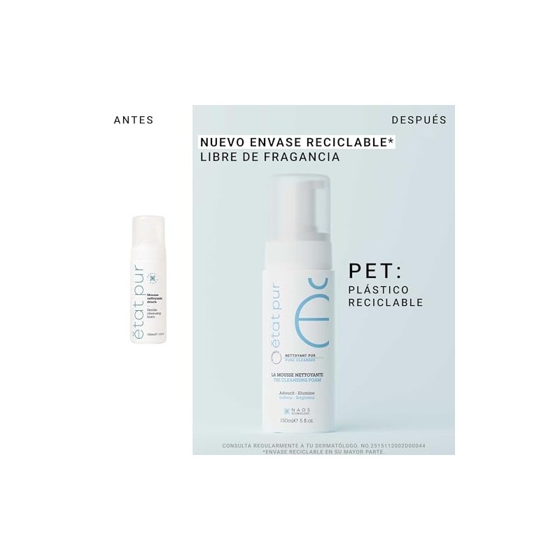 Etat Pur Espuma Limpiadora Limpia Y Suaviza, 150ml