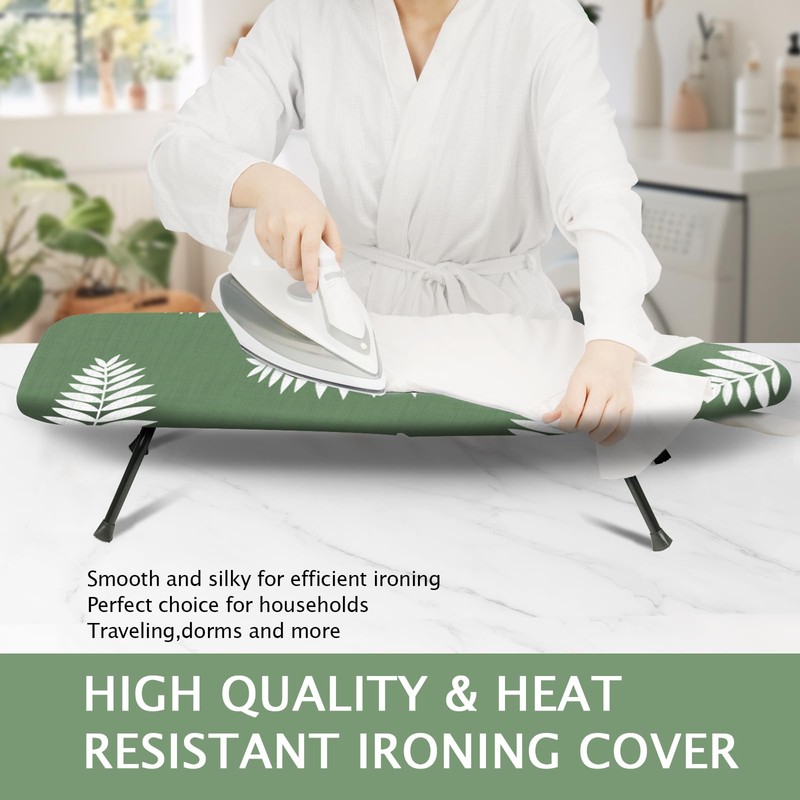 SheeChung 12.5"x32" Small Ironing Board Cover and Pad,Fits Mini Table