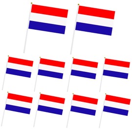 10pcs Mini Netherlands Handheld Flags Stick Flags, Small Netherlands Flags on Sticks for World Cup 2022 Decorations Cheering Flags Outdoor/Bar/Party Supplies, Netherlands Football Fans Hand Flags