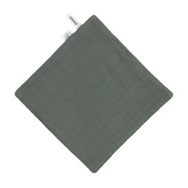 LÄSSIG Baby Muslin Wash Cloths Set of 3/Muslin/Terry Washcloth Set 3 Pieces Petrol Green