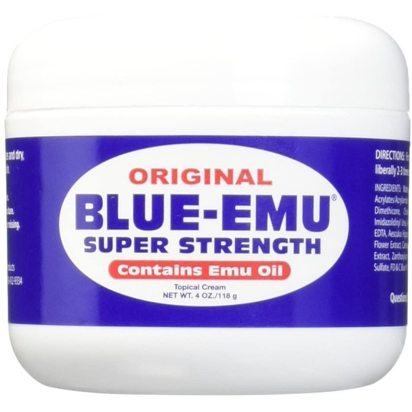Nfi Consumer Products Blue-Emu Super Strength Emu Oil, Odor & Fragnance Free, Blue, 4 Oz
