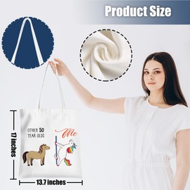 50th Birthday Tote Bag, Cool Gifts for 50 Year Old Woman, Funny Reusable Grocery Bags Beach Bag, 50 Year Old Gifts 50th Birthday Gift for Women Mom Coworker Friend, Shopping Bags Weekender Bag