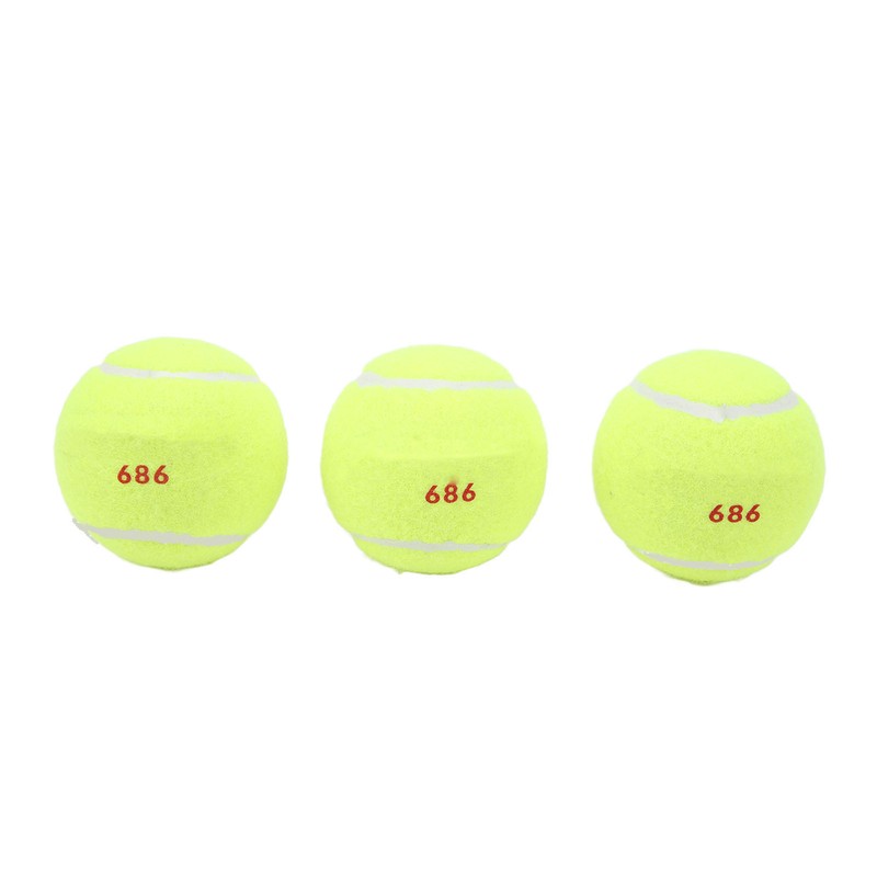 3Pcs Training Tennis Balls 2.6in Chemical Fiber Silicone Accurate Portable
