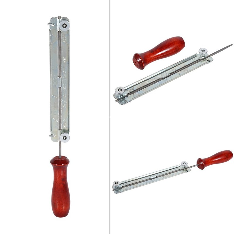 Steel Chain Saw Sharpening File Set Round Gauge File Handle