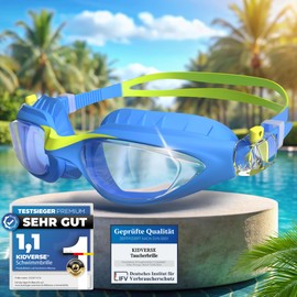 KIDVERSE Children's Swimming Goggles – Comfortable Swimming Goggles for Boys & Girls from 3 Years – Tested Children's Swimming Goggles with UV Protection & Anti-Fog Protection – Waterproof Children's