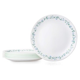 Corelle Vitrelle 10.25" Dinner Plates Set, Triple Layer Glass and Chip Resistant, Lightweight Round Plates, 8-Piece Country Cottage