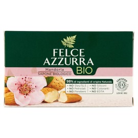 Felce Azzurra Organic Almond Soap - Gently Nourishing Soap with Organic Almond Flour for a Fine Exfoliating Effect - Dermatologically Tested - Pack of 1 (1 x 125 g)