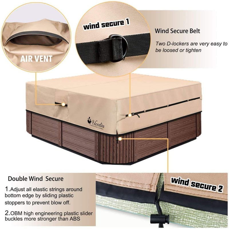 UCEDER Waterproof Hot Tub Cover Outdoor Spa Cover (95''x 83''x20)