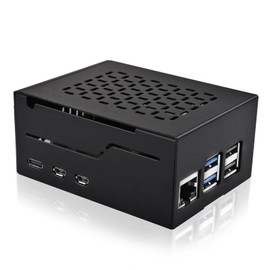 Miuzei Metal Housing Case for Raspberry Pi 5, 1 Screw Mounting, Compatible with M.2 NVMe SSD Adapter X1001/X1003/N04/N05 and Active Cooler, for 4GB/8GB/16GB Models