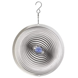 CIM Stainless Steel Wind Chime - Swirl 200 - Dimensions: 20 x 20 cm - Includes Hanging Bracket and Glass Ball