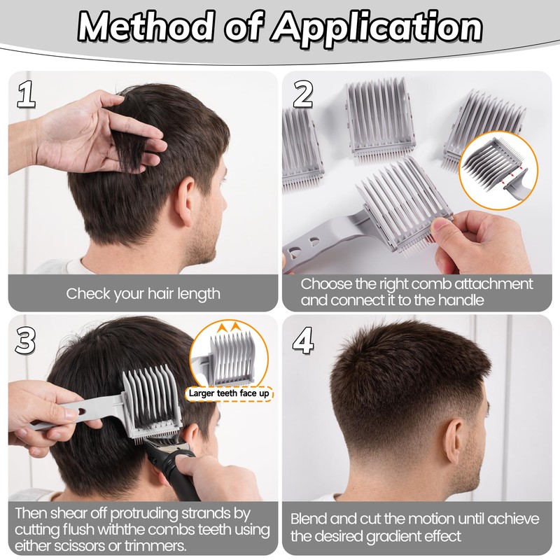 Xisilin 4-in-1 Detachable Fade Comb Set