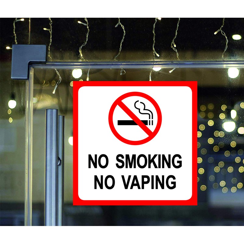 No Smoking Sign Stickers 8 x 8 Inches Indoor &