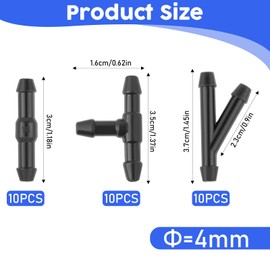 30 Pack Windshield Wipers Hose Connector Windshield Washers Tube Adapter 2-Way + 3-Way I/T/Y Fitting Splitter for Car Washer Nozzles Wash Installation Adapter for Most Car