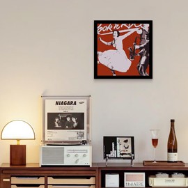 upsimples Vinyl Record Frame, Display Pictures 10x10 with Mat or 12.5 x 12.5 Without, Wall Hanging Album Cover Frames, Black, 1 Pack