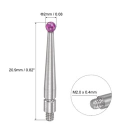sourcing map Contact Point for Dial Gauge 2 Diameter Ball Tip M2.0 x 0.4 Thread 0.82 Inches
