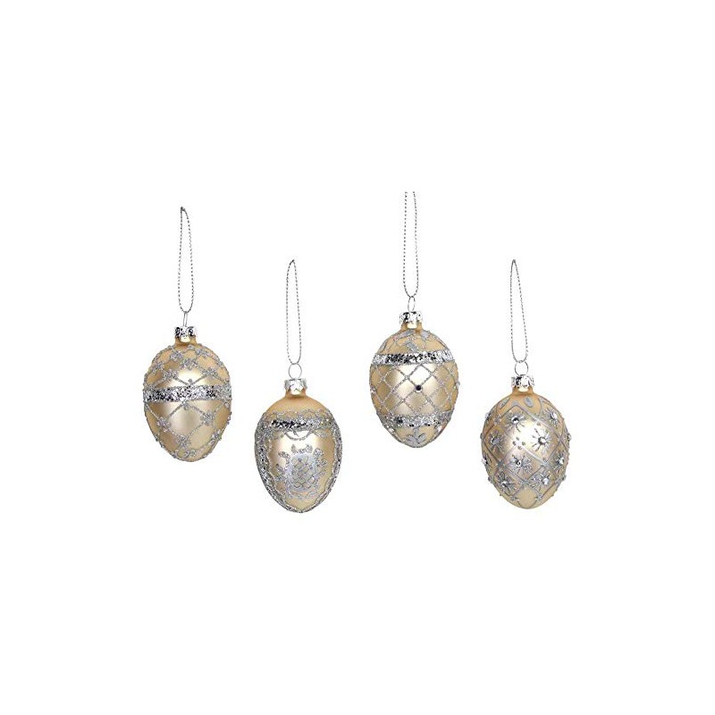 Gisela Graham Glitter Mini Glass Egg