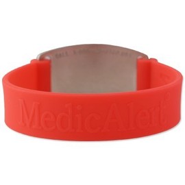 MEDICALERT Foundation Sport Silicone Medical ID Bracelet, Red, Large