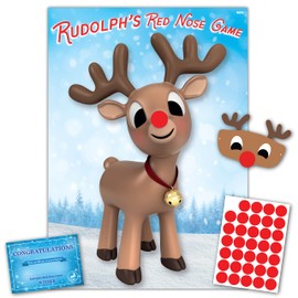 Christmas Family Game – RUDOLPH’S RED NOSE GAME | 35 Players | Prize | XL Poster Included for Kids, Office Christmas Party, Stocking Filler or Elf on the Shelf Ideas