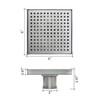 Linear Shower Drain with Grid Cover, Professional Brushed 304 Stainless