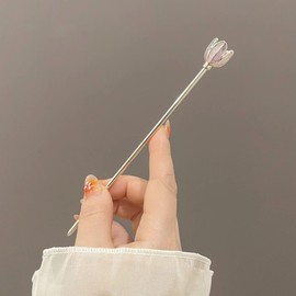 Flower Hair Pins Metal Hair Pin Tulip Flower Hair Stick for Women Girls
