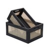 HODAKJUE Wood Baskets, Rattan Storage Baskets for Organizing, Black, Set