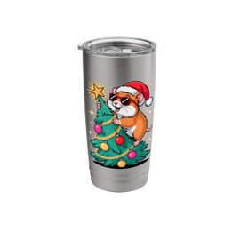 Christmas Tree Hamster Sunglasses Hamsters Stainless Steel Insulated Tumbler