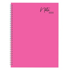 A5 Twin Wire Pink Soft Cover Ruled Notebook Notepad School 60 Sheets
