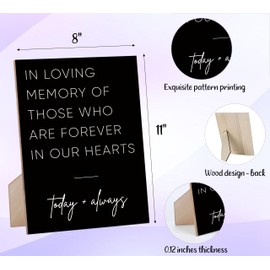 In Loving Memory Wedding Sign, Wedding Memorial Sign, Funeral Decorations, Wedding Decorations, Wedding Table Decor, Sympathy Gifts for Loss of Loved One, Black Simple Style Wood Sign,6