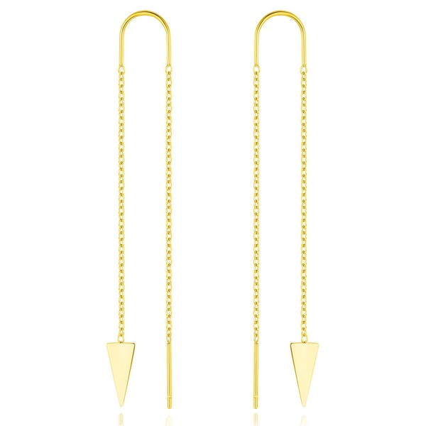CHASELOV Threader Earrings for Women, Hypoallergenic Chain Earrings, Triangle Dangle