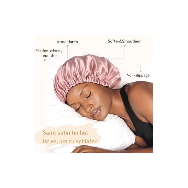 YANIBEST Double Layer Satin Bonnet Silk Bonnet for Sleeping Adjustable