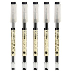 Sencoo ゲルインクペン 5本セット ブラック 極細ペン ボールペン 0.5mm ブラック オフィス 学校 学生 文房具用